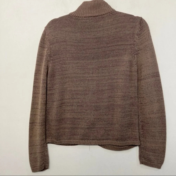 Bryn Walker Full Zip Tan Knit Full Zip Sweater S - Picture 2 of 6